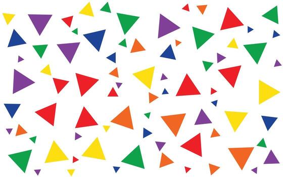 A colorful pattern of triangles on a white background vector