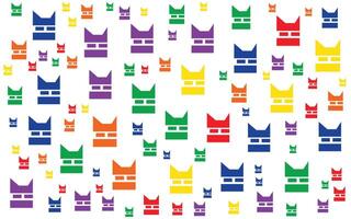 A pattern of rainbow colored hats vector