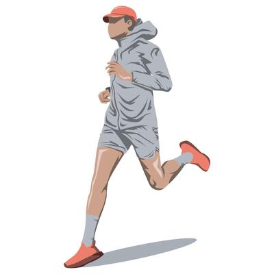 of a man running complete with sporty style