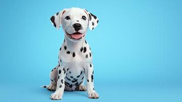 Adorable Dalmatian Puppy on Bright Background photo