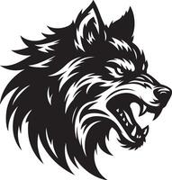 Angry Wolf Head Silhouette on White Background in a Bold Minimalist Style vector