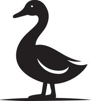 Clean Duck Silhouette Isolated on White Background for Minimalist Design vector