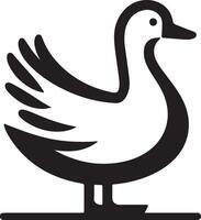 Clean Duck Silhouette Isolated on White Background for Minimalist Design vector