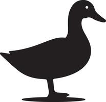 Minimalist Duck Silhouette on White Background for Clean Design vector