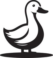 Isolated Duck Silhouette in Black on White for Modern Look vector