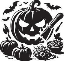 White Background Stencil of Pumpkin Face for a Perfect Halloween Carving vector