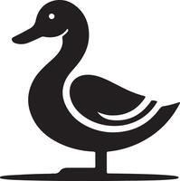 Simple Duck Silhouette on White Background for Modern Icon Style vector