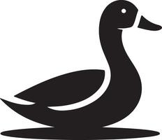Black Duck Silhouette on White Background for Simple Icon Design vector