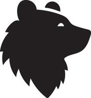 Minimalist Bear Head Silhouette Isolated on White Background for Logos vector