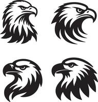 Eagle Head Silhouette Art Bundle for Professional and Creative Projects vector