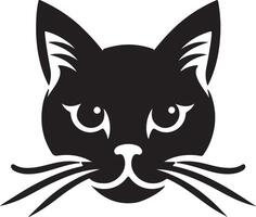 Illustration of a Cat Head Silhouette on a Minimal White Background vector