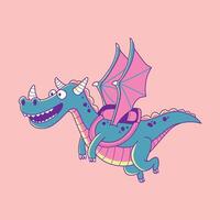 Fullcolor Flying Dragon Carrying a Bag vector