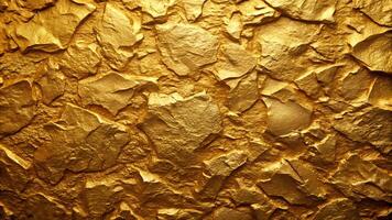 Rough Gold Texture with Mineral Structure and Rock Background photo