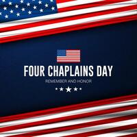 Four chaplains day background with american flag and stripes vector