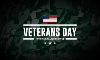 Veterans day background with american flag and text vector
