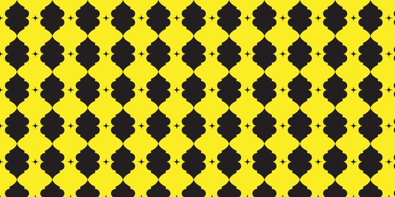 Bold Black and Yellow Medallions Pattern