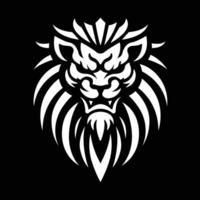 Lion logo with bared fangs vector