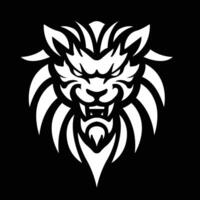 Lion logo with bared fangs vector