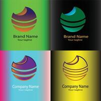 Abstract earth inspired or minimalist globe symbol logo with stripes for use. vector