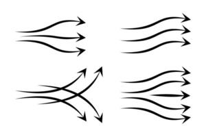 Airflow doodle icon. Hand drawing breeze motion. Water flow and ocean wave icon. vector