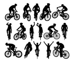 silhouette of a cyclist illustration vector
