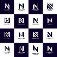 letter n logo collection vector
