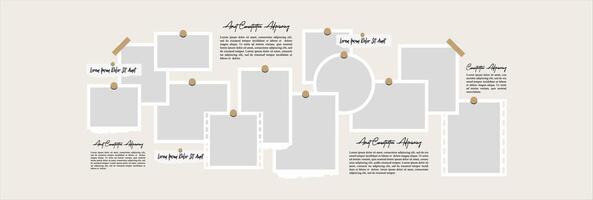 Collage grid photo effect vector