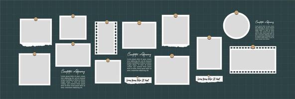 Picture collage frames set vector
