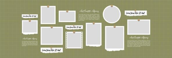 Collage of realistic frames Border vector