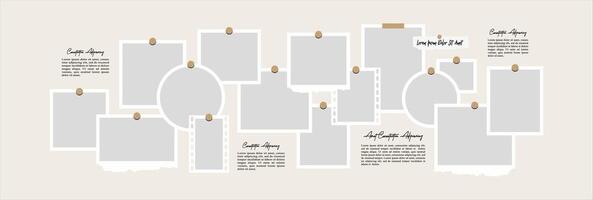 grid digital photo wall template vector
