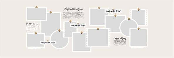 grid digital photo collage design template vector