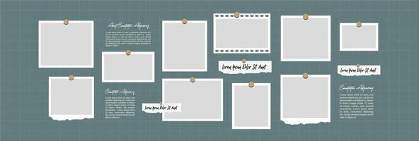 Decorative photo frame collage collection vector