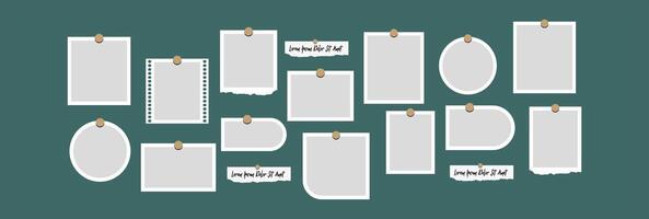 Pictures or photos frame collage and digital photo wall template vector