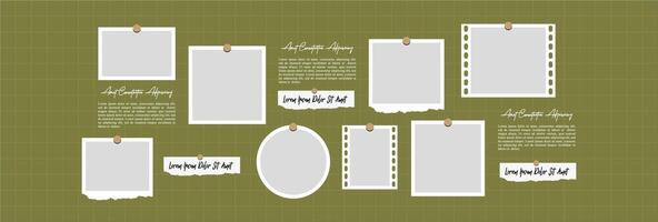 Collage photo frames set with text vector