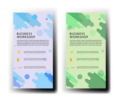 business banner design template in modern geometric abstract pattern style for corporate, school, workshop, event and presentation. Layout design template for banner, brochure, panel, flyer etc. vector