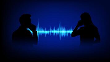 silhouettes woman and man two individuals engaged in a telephone conversation. Each figure is holding a telephone handset to their ear. suggesting a direct and personal mode of communication vector