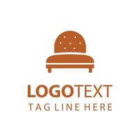 A brown couch logo design vector