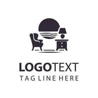 A chair and table logo design vector