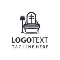 A black and white logo for a furniture store vector