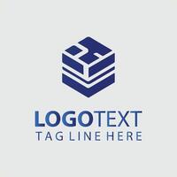 A blue cube logo design for a business vector