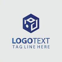 A cube logo design for a business vector