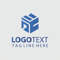 A blue cube logo design for a business vector