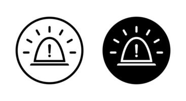 Siren light icon with exclamation mark on black circle vector
