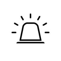 Siren icon in line style. Emergency light sign symbol vector