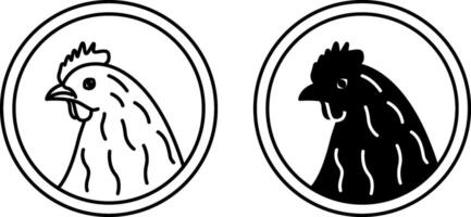 Labels Chicken. Black And White Icons. Meat Products Of Chicken. Cat's Food Properties. Sticker For Packaging Of Food Products vector