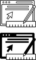 Web Tools Icons. Black and White Icons. Website, Pencil, Ruler, and Mouse Cursor. Distance Learning, Online School, E-Learning. Online Education Concept vector