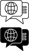 Language icons. Black and White Translation Icons. Studying of Foreign Language. Education and School Concept vector