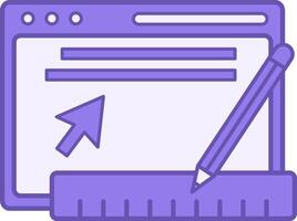 Web Tools Color Icon. Website, Pencil, Ruler, and Mouse Cursor. Distance Learning, Online School, E-Learning. Online Education Concept vector