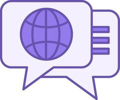 Colored Language Icon. Translation Icon. Studying of Foreign Language. Education and School Concept vector