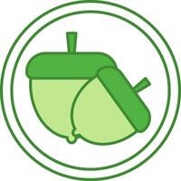 Green Icon Contains Nuts. Label for Products Containing Nuts. Risk of Food Allergy vector